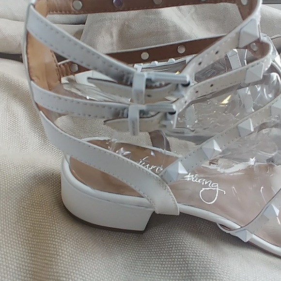 Spike White Gladiator Sandals - Picture 3 of 7